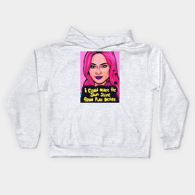 Pink Desire Comic Girl Kids Hoodie by turddemon